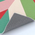 Festive Chevron Pattern Close-up - Red, Pink & Green Rug Gallery Image 4