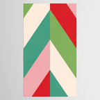 Festive Chevron Pattern Close-up - Red, Pink & Green Tablecloth Gallery Image 2