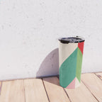 Festive Chevron Pattern Close-up - Red, Pink & Green Travel Mug Gallery Image 4
