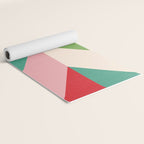 Festive Chevron Pattern Close-up - Red, Pink & Green Yoga Mat Gallery Image 2