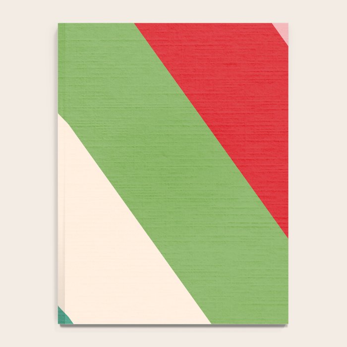 Festive Chevron Pattern Close-up - Red, Pink & Green Notebook Gallery Image 4
