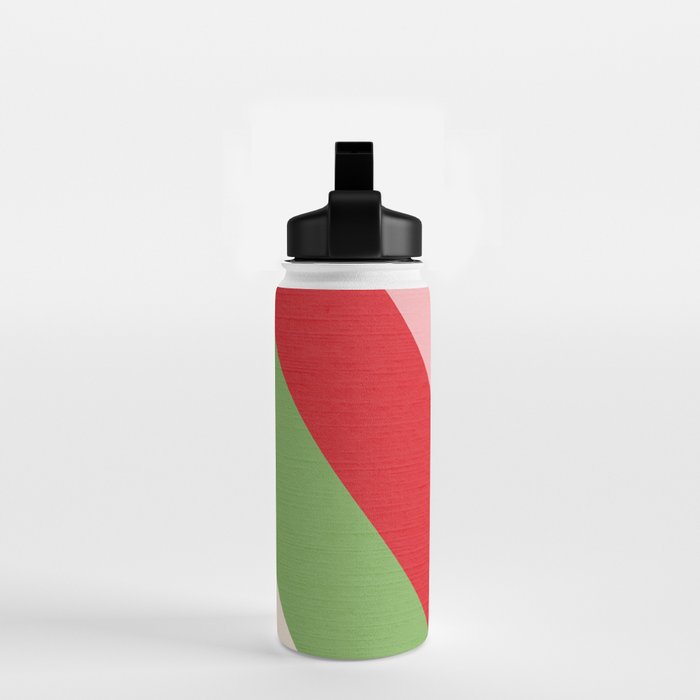 Festive Chevron Pattern Close-up - Red, Pink & Green Water Bottle Gallery Image 2