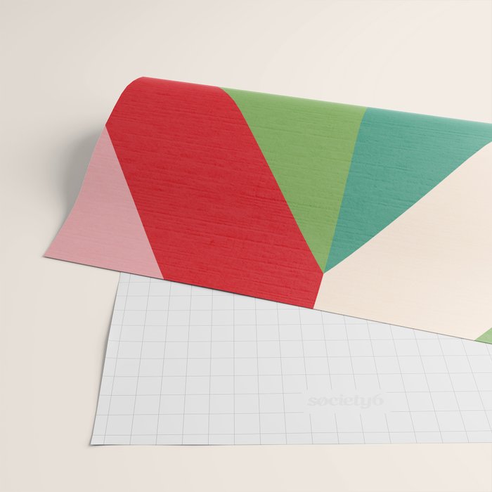 Festive Chevron Pattern Close-up - Red, Pink & Green Wrapping Paper Gallery Image 2