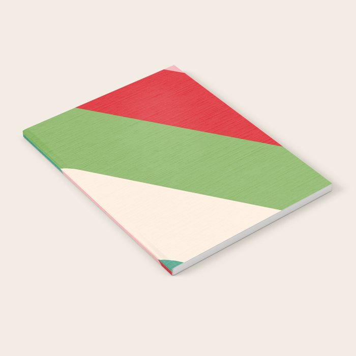 Festive Chevron Pattern Close-up - Red, Pink & Green Notebook Gallery Image 2
