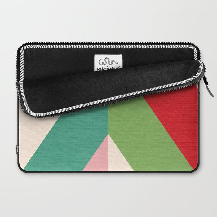 Festive Chevron Pattern Close-up - Red, Pink & Green Laptop Sleeve Gallery Image 2