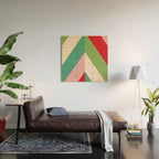 Festive Chevron Pattern Close-up - Red, Pink & Green Wood Wall Art Gallery Image 2