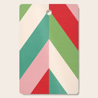 Festive Chevron Pattern Close-up - Red, Pink & Green Cutting Board Gallery Image 1