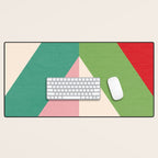 Festive Chevron Pattern Close-up - Red, Pink & Green Desk Mat Gallery Image 1
