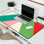 Festive Chevron Pattern Close-up - Red, Pink & Green Desk Mat Gallery Image 2