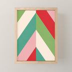 Festive Chevron Pattern Close-up - Red, Pink & Green Mini Art Print Gallery Image 1