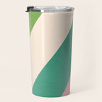 Festive Chevron Pattern Close-up - Red, Pink & Green Travel Mug Gallery Image 3