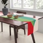 Festive Chevron Pattern Close-up - Red, Pink & Green Table Runner Gallery Image 2