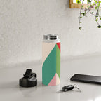 Festive Chevron Pattern Close-up - Red, Pink & Green Water Bottle Gallery Image 4