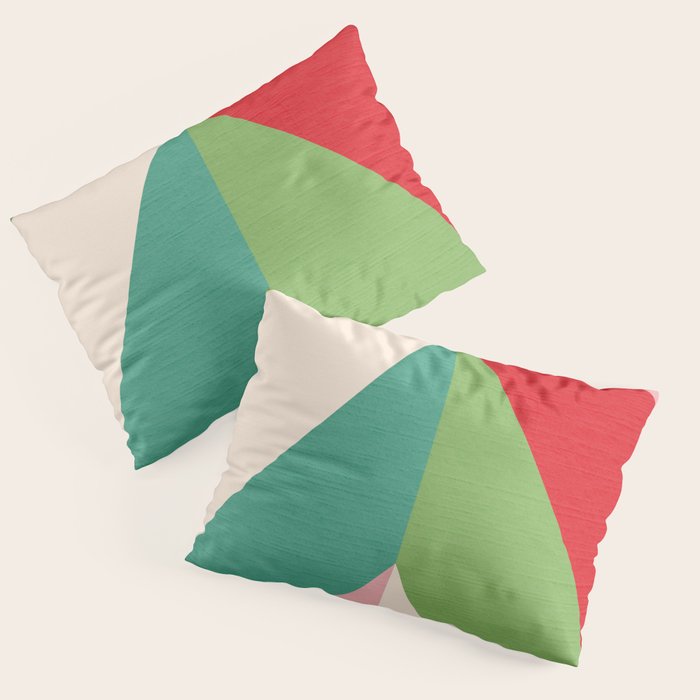 Festive Chevron Pattern Close-up - Red, Pink & Green Pillow Sham Gallery Image 3