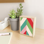 Festive Chevron Pattern Close-up - Red, Pink & Green Mini Art Print Gallery Image 2