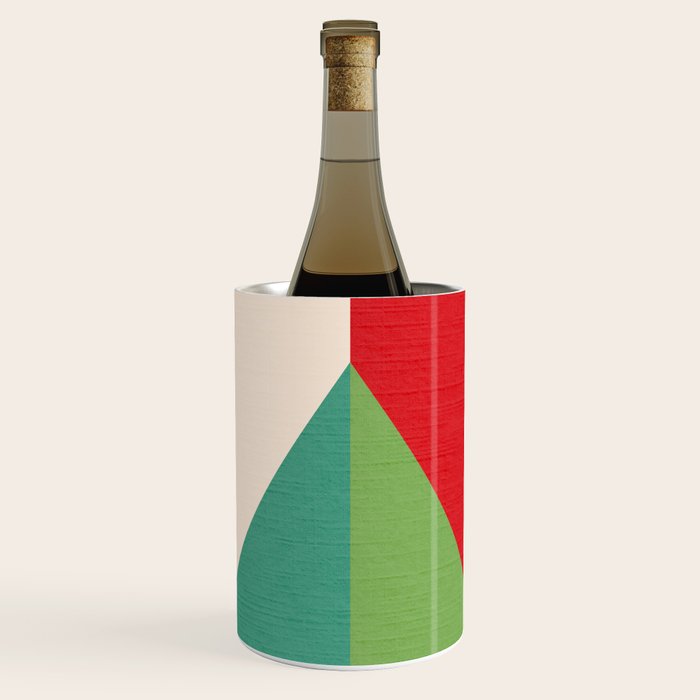 Festive Chevron Pattern Close-up - Red, Pink & Green Wine Chiller Gallery Image 1