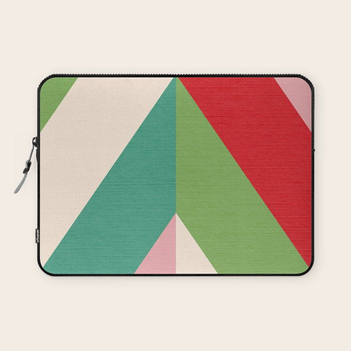 Festive Chevron Pattern Close-up - Red, Pink & Green Laptop Sleeve Gallery Image 1
