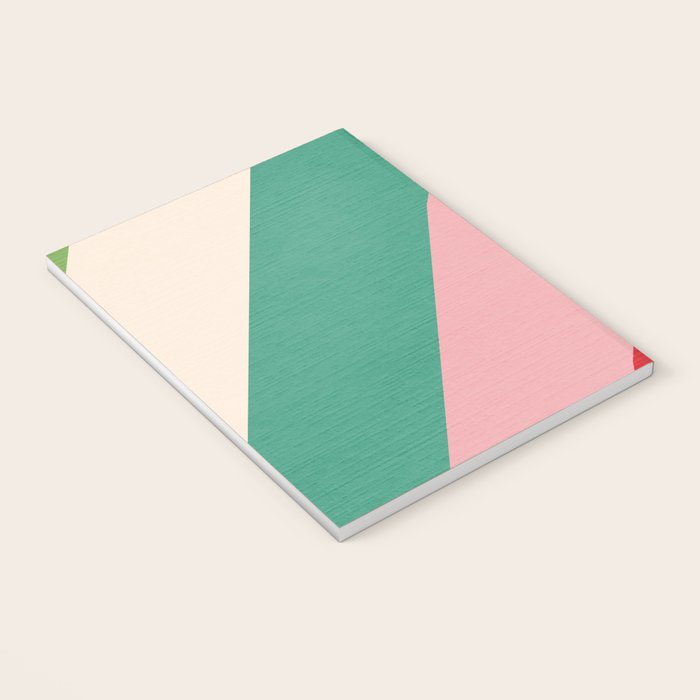 Festive Chevron Pattern Close-up - Red, Pink & Green Notebook Gallery Image 3