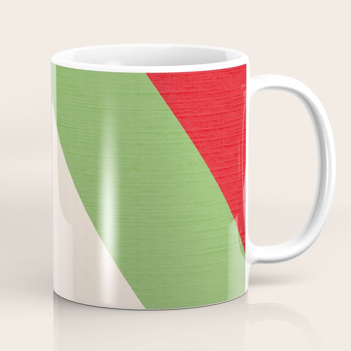 Festive Chevron Pattern Close-up - Red, Pink & Green Coffee Mug Gallery Image 1