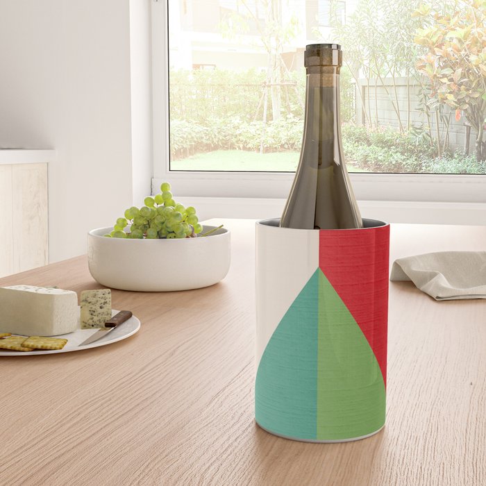 Festive Chevron Pattern Close-up - Red, Pink & Green Wine Chiller Gallery Image 4