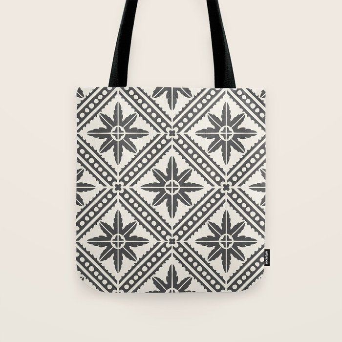 TAZA STAR TILE GREY Tote Bag Gallery Image 1