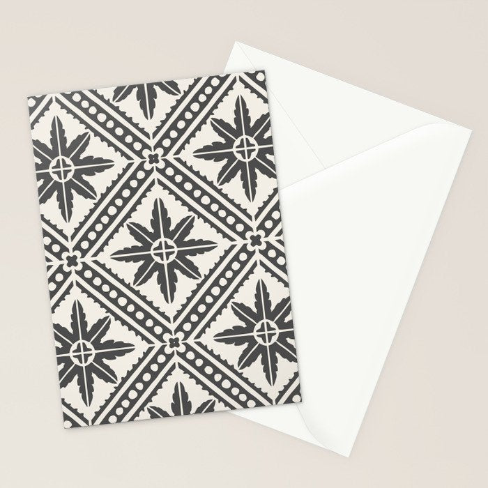 TAZA STAR TILE GREY Stationery Card Gallery Image 2