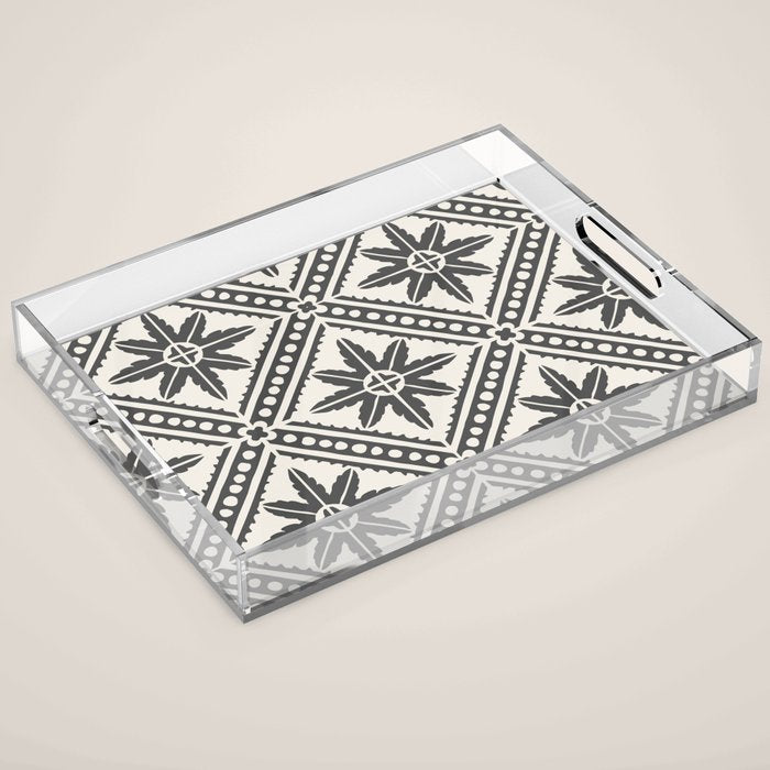 TAZA STAR TILE GREY Acrylic Tray Gallery Image 1