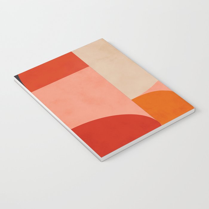 geometry shape mid century organic blush curry teal Notebook Gallery Image 3