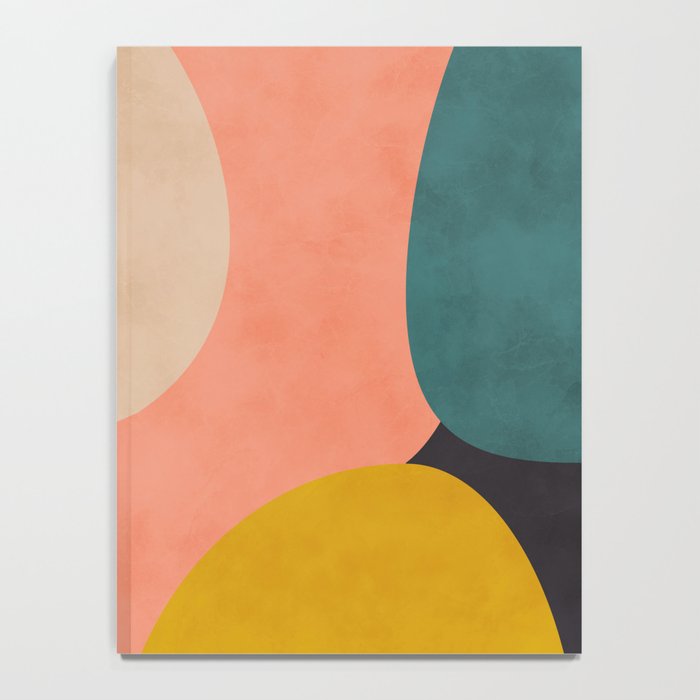 geometry shape mid century organic blush curry teal Notebook Gallery Image 4