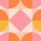 Mid Century Modern Geometric Abstract 833 Orange Pink and Yellow Coffee Mug Gallery Image 2