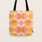 Mid Century Modern Geometric Abstract 833 Orange Pink and Yellow Tote Bag Gallery Image 1