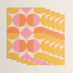 Mid Century Modern Geometric Abstract 833 Orange Pink and Yellow Wrapping Paper Gallery Image 3