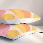 Mid Century Modern Geometric Abstract 833 Orange Pink and Yellow Pillow Sham Gallery Image 3