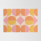 Mid Century Modern Geometric Abstract 833 Orange Pink and Yellow Rug Gallery Image 2