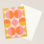 Mid Century Modern Geometric Abstract 833 Orange Pink and Yellow Stationery Card Gallery Image 2