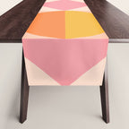 Mid Century Modern Geometric Abstract 833 Orange Pink and Yellow Table Runner Gallery Image 1