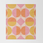 Mid Century Modern Geometric Abstract 833 Orange Pink and Yellow Throw Blanket Gallery Image 2