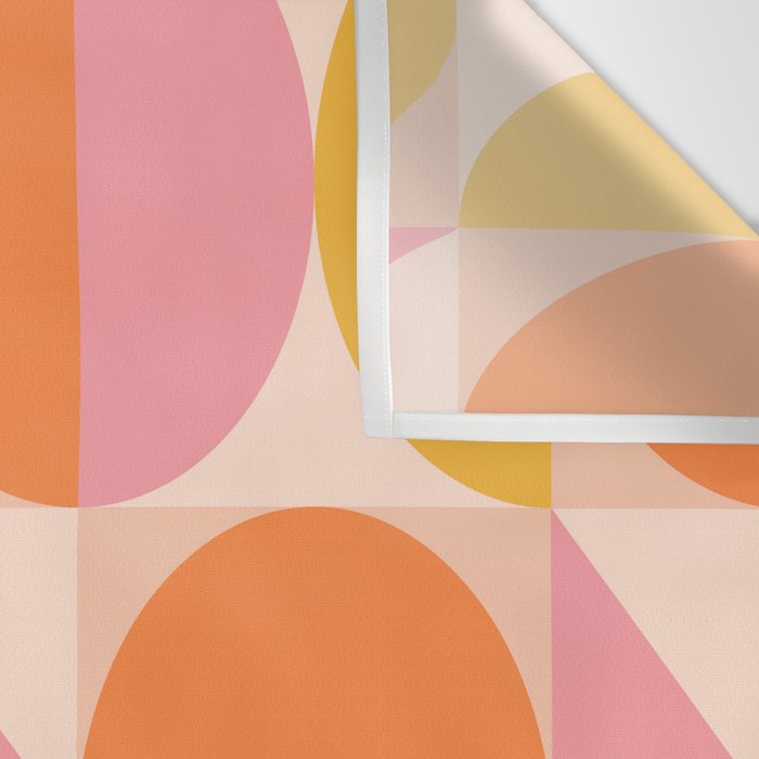 Mid Century Modern Geometric Abstract 833 Orange Pink and Yellow Wall Tapestry Gallery Image 3