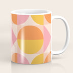 Mid Century Modern Geometric Abstract 833 Orange Pink and Yellow Coffee Mug Gallery Image 1