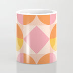 Mid Century Modern Geometric Abstract 833 Orange Pink and Yellow Coffee Mug Gallery Image 4
