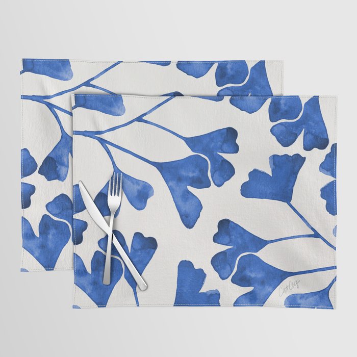 Ginkgo Biloba - Navy Placemat Gallery Image 1
