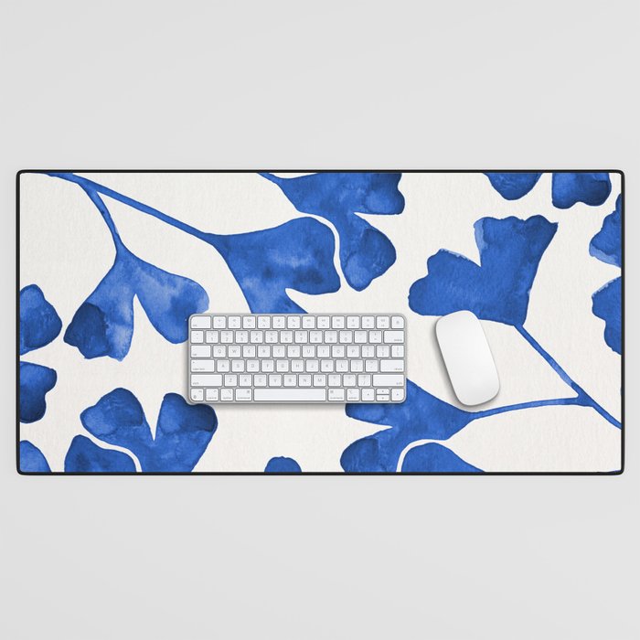 Ginkgo Biloba - Navy Desk Mat Gallery Image 1
