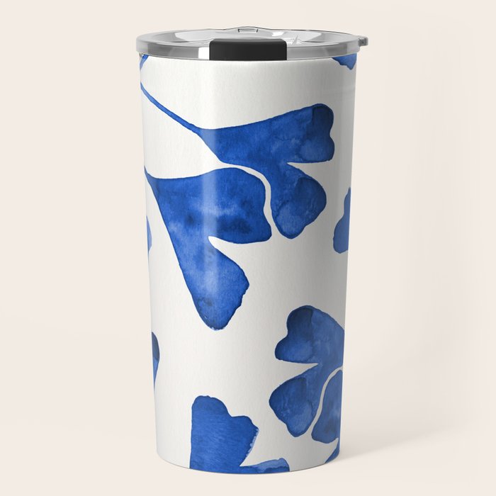 Ginkgo Biloba - Navy Travel Mug Gallery Image 1
