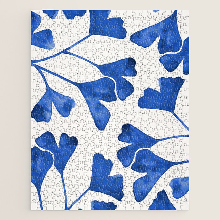 Ginkgo Biloba - Navy Jigsaw Puzzle Gallery Image 1