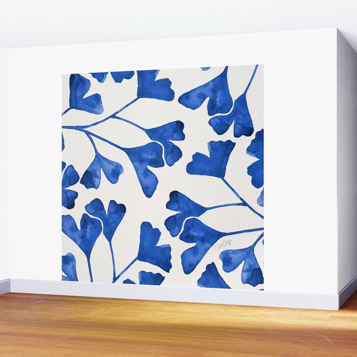 Ginkgo Biloba - Navy Wall Mural Gallery Image 2