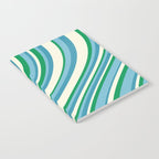 Wavy Stripes XXVII - Beachy Blue and Green Notebook Gallery Image 2