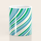 Wavy Stripes XXVII - Beachy Blue and Green Coffee Mug Gallery Image 4