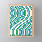 Wavy Stripes XXVII - Beachy Blue and Green Mini Art Print Gallery Image 1