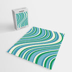 Wavy Stripes XXVII - Beachy Blue and Green Jigsaw Puzzle Gallery Image 2
