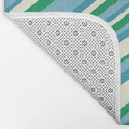 Wavy Stripes XXVII - Beachy Blue and Green Bath Mat Gallery Image 2